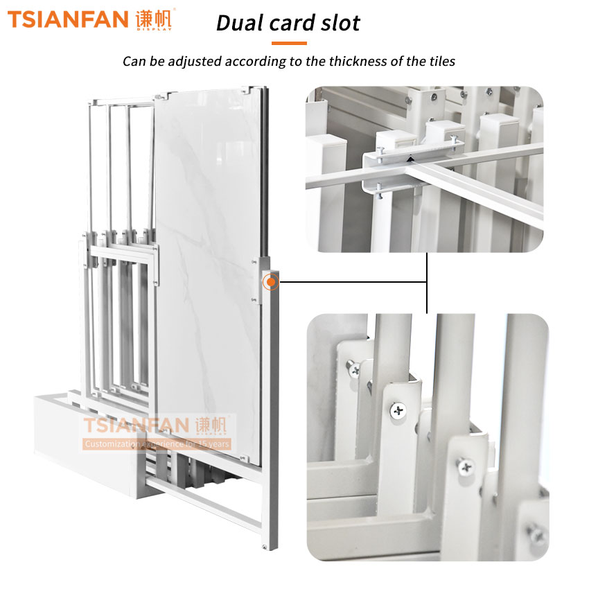 Pull-Out Rotating Ceramic Tile Floor Sample Display Stand Shelf Frame CT602 