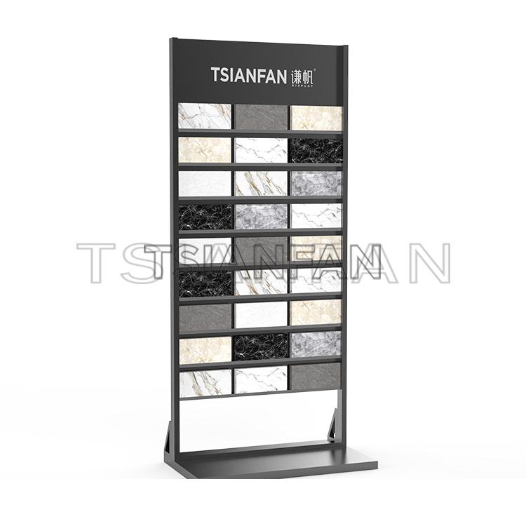 Hot sale Custom Design Metal Marble Ceramic Tile Stone Display Rack Quartz Sample Flooring Stand Showroom cd107