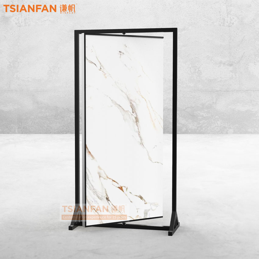 New design Large creamic tile marble slab display stand rotating display stand rack