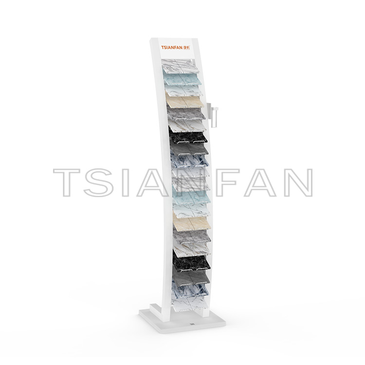 new design quartz stone Collection display steel tower rack for showroom tile supplier SR017-3