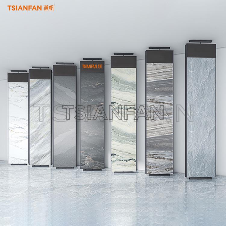 Exhibition hall layout design engineering stone sample rotating display stand