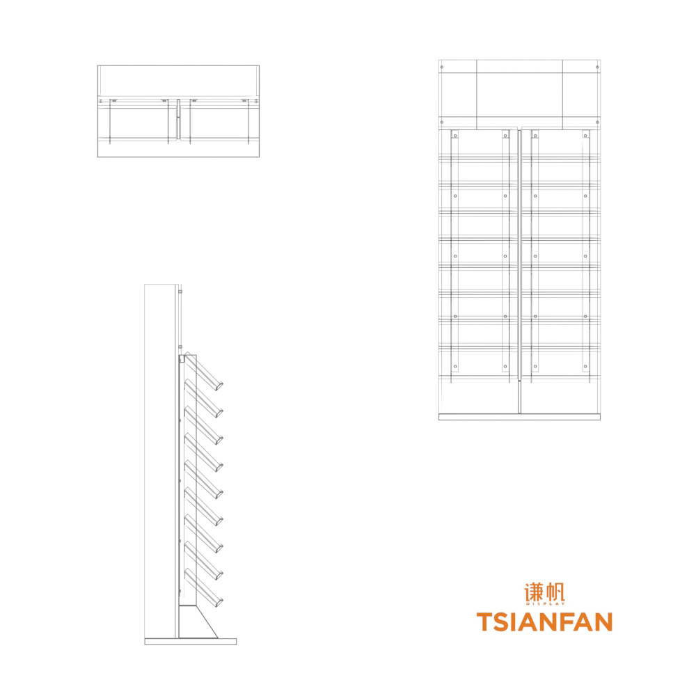 collapsible Granite sample display racks frame SR3003