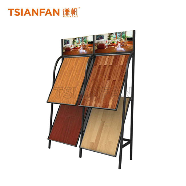 Inclined Hardwood Floor Metal Display Rack For Exhibition Hall Display WX902