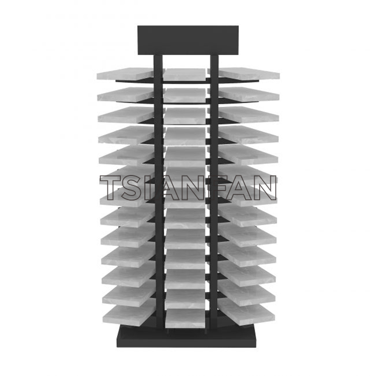 瀑布瓷砖设计金属或木制陈列室陈列架