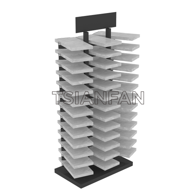 Waterfall Tile Design Metal Or Wooden Showroom Display Shelves