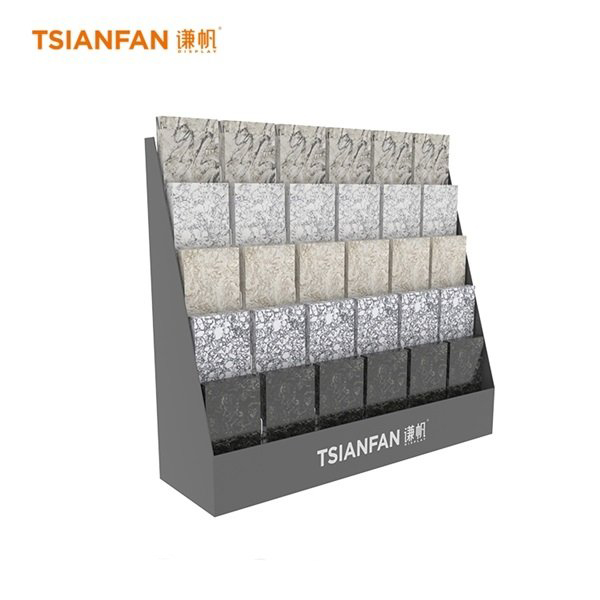 Customize Quartz Stone Marble Metal Showroom Display Rack-QZ001