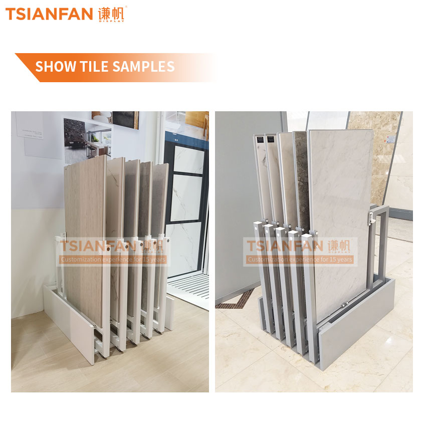 Pull-Out Rotating Ceramic Tile Floor Sample Display Stand Shelf Frame CT602 