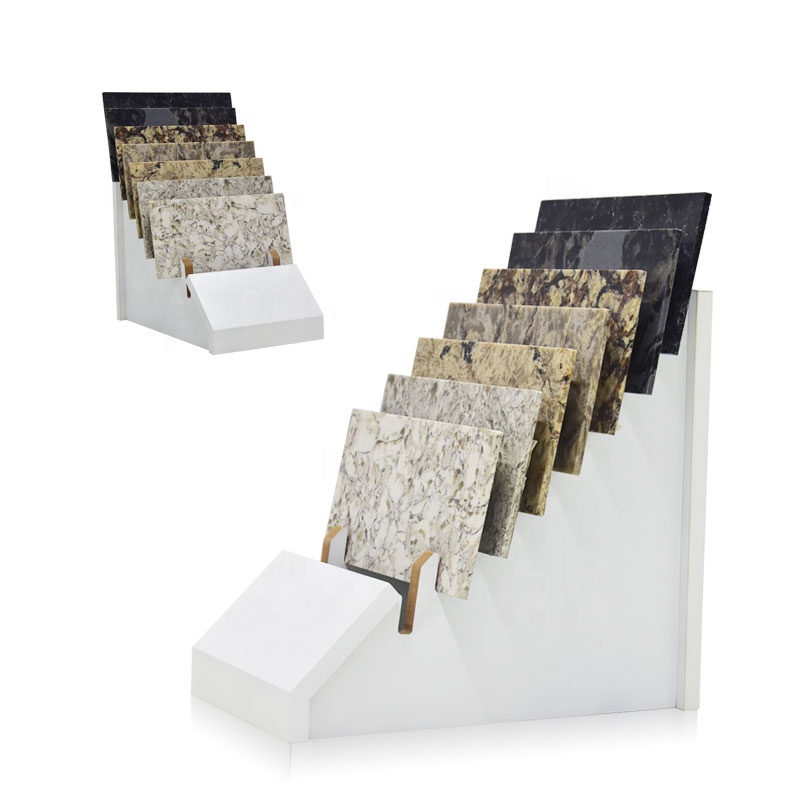 Desktop Trapezoid Stone Tile Display Rack For Marble Granite Quartz Sample Table Stand Tile Displays
