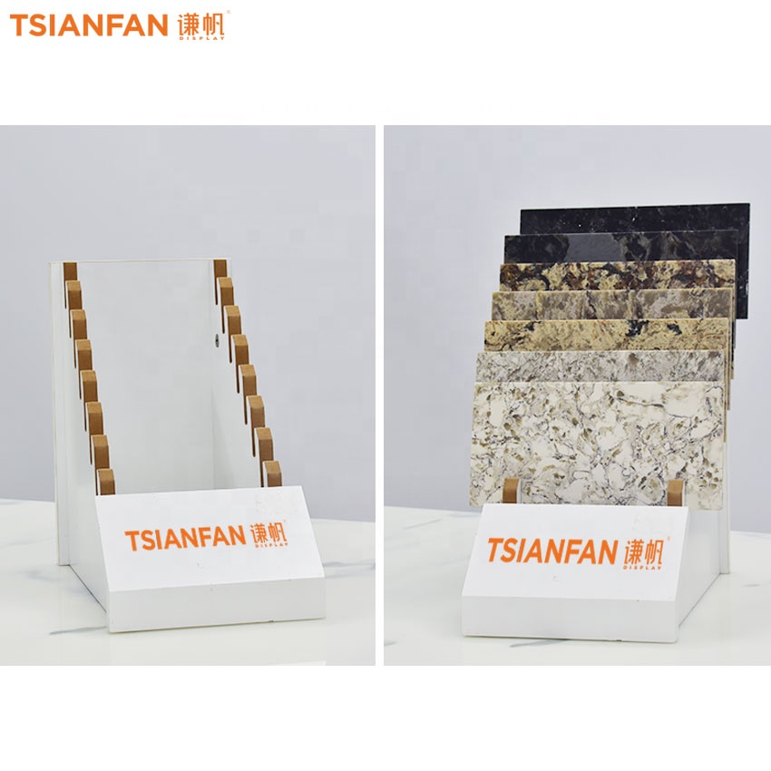 Desktop Trapezoid Stone Tile Display Rack For Marble Granite Quartz Sample Table Stand Tile Displays