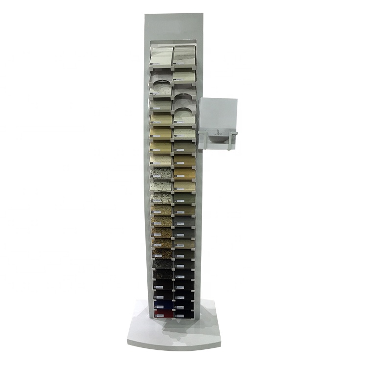Quartz stone Marble Deposit display steel tower rack for showroom tile supplier