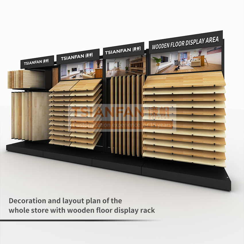 Timble Sample Combination Wood Flooring Tile Metal Wing Display Racks