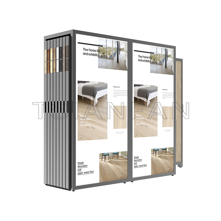 Design Customize trade show Hardwood floor  push  pull-out Display  Rack-WT4005