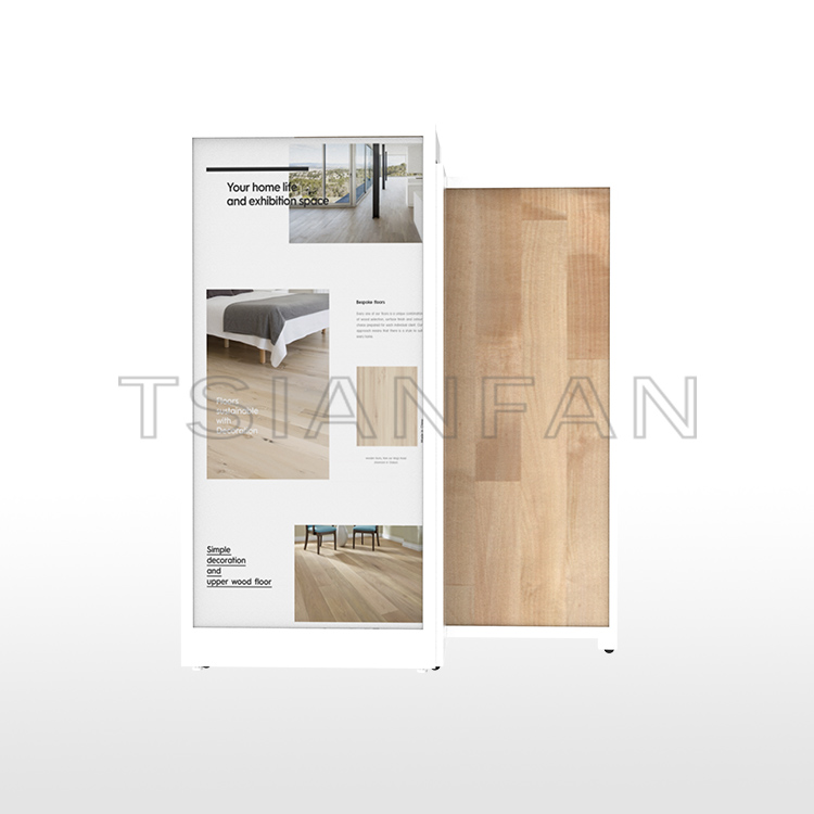 Custom  push-pull panels Wood floor tile wall panels sliding metal display cabinets Shelf-WT4008