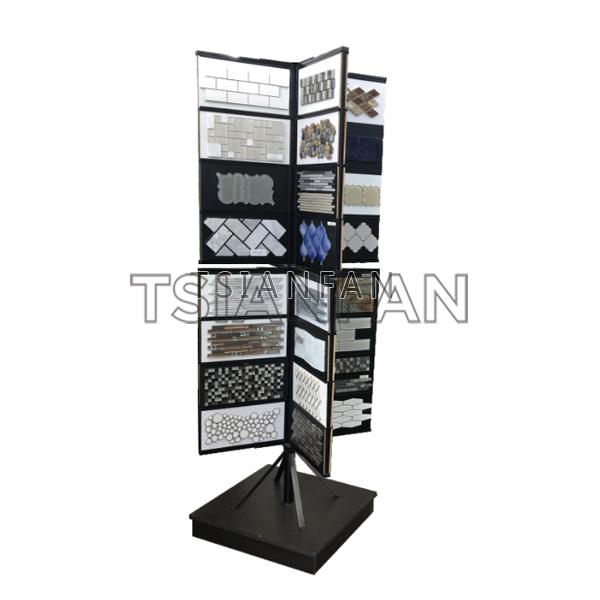 High quality metal page turning Mosaic tile rotating display frame Marble GraniteTile Flooring Display Stand  MZ1004