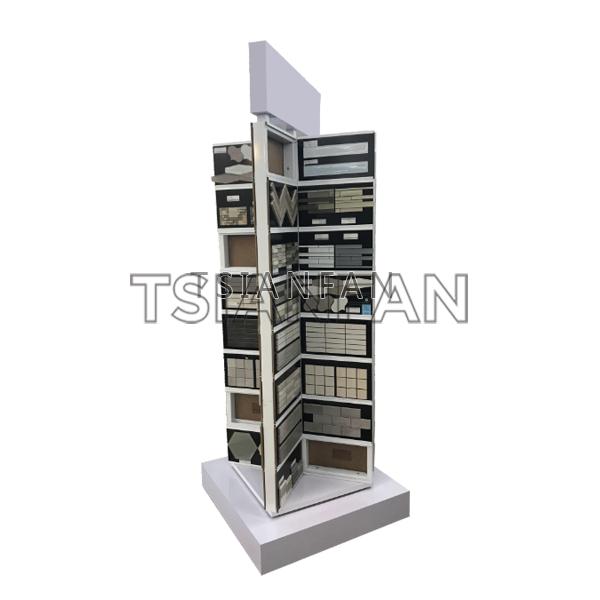 Rotatable Customize  Mosaic tile Natural Stonesample Metal rotating display rack MZ1005