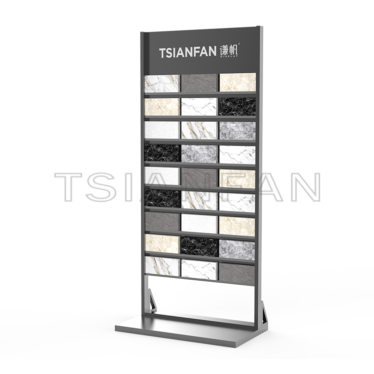 Hot sale Custom Design Metal Marble Ceramic Tile Stone Display Rack Quartz Sample Flooring Stand Showroom