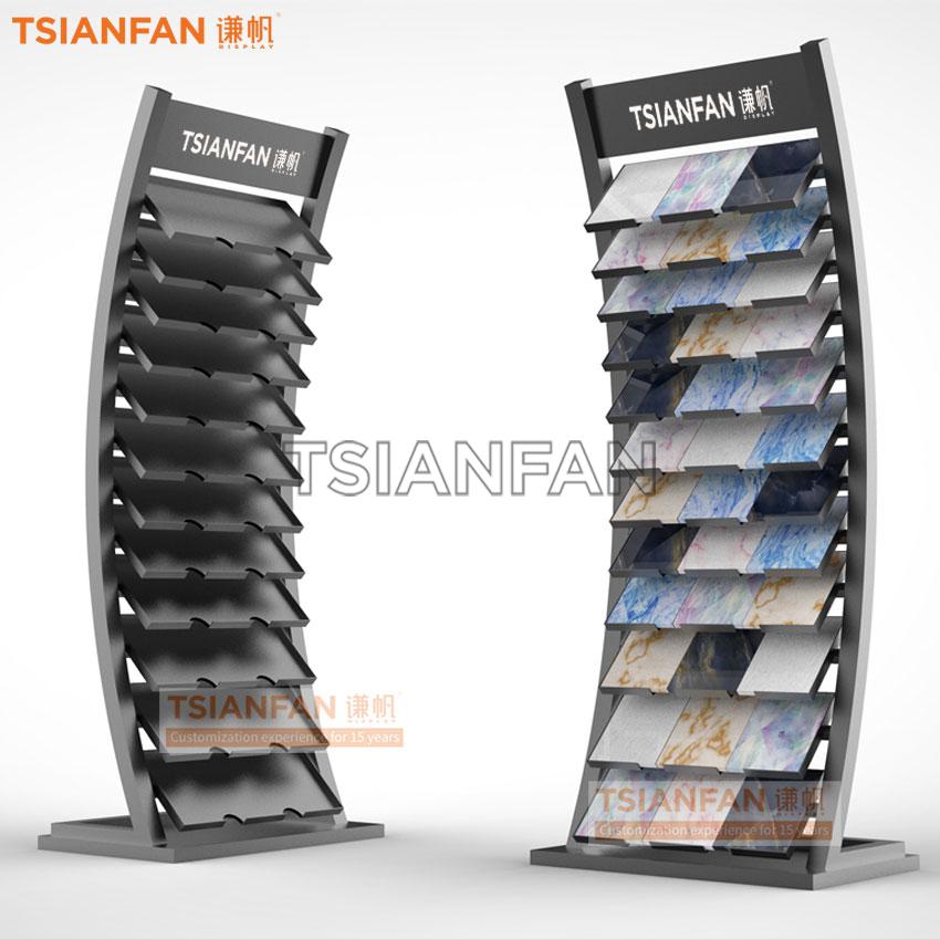 2023 design high quality creamic metal tile marble quartzite natural stone sample display stand