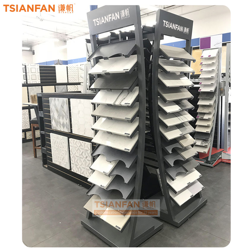 2023 design high quality creamic metal tile marble quartzite natural stone sample display stand