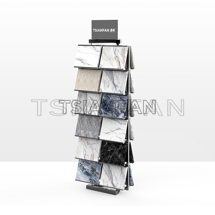 Modern Factory Customize flooring rack tile marble quartzite granite tile stone sample metal display stand srl597