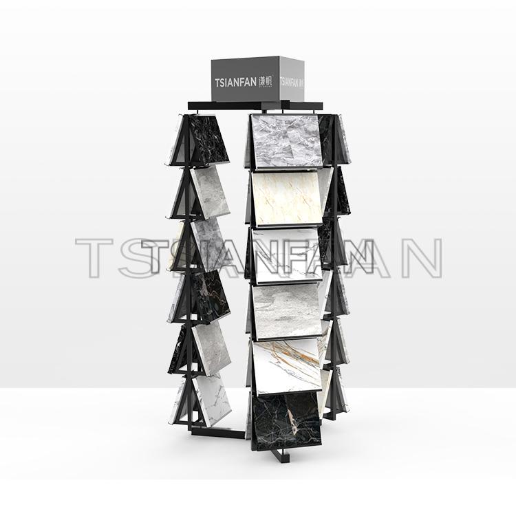 2023 new design waterfall tile stone display stand marble quartzite granite display stand srl598