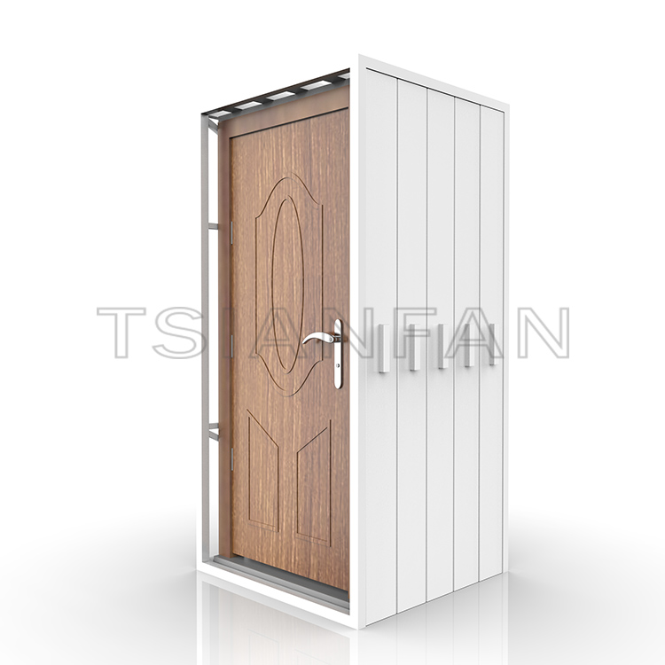 Wooden Door Rack Sliding Metal push pull display cabinet door and window display rack KK002