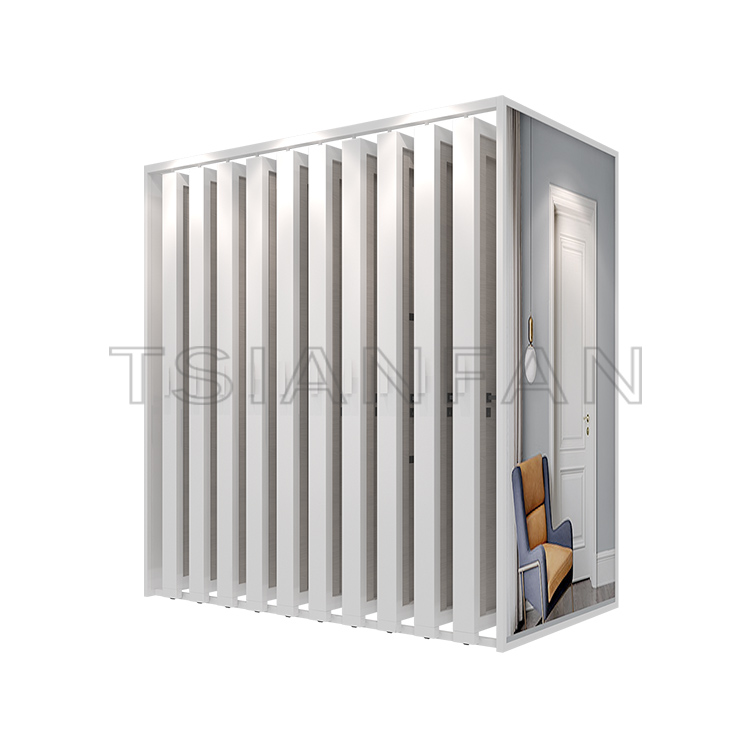 Custom Quality Sliding Door push pull cabinet metal  Wood Doors Display Rack KK003