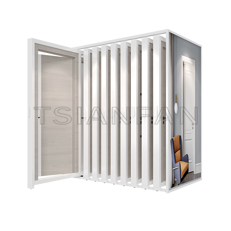 Custom Quality Sliding Door push pull cabinet metal  Wood Doors Display Rack KK003