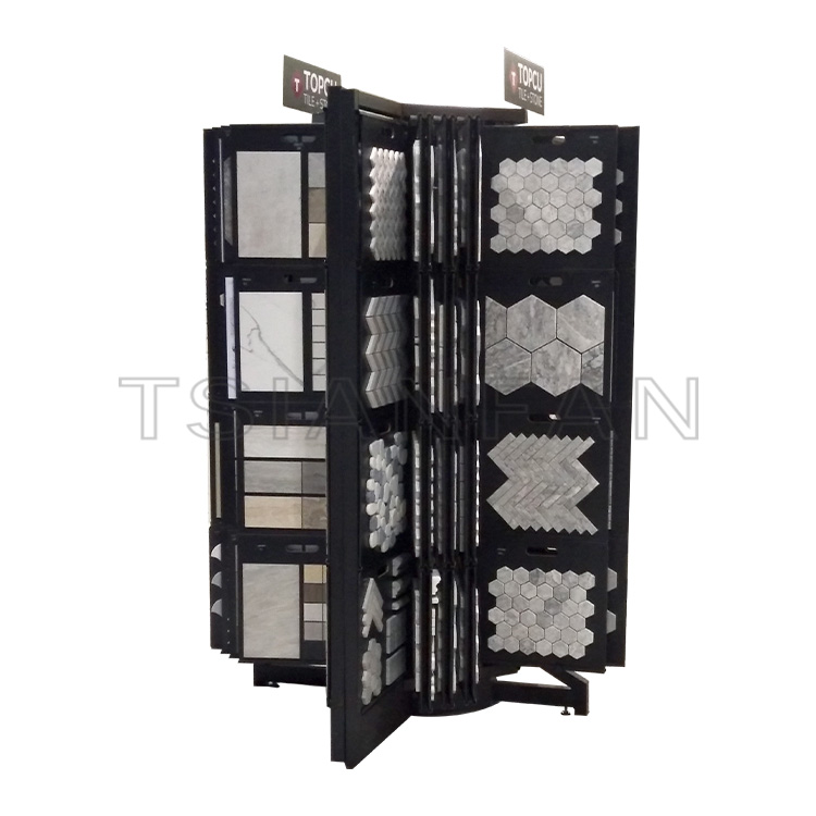 Custom ceramic tile mosaic metal flip display rack-MF012