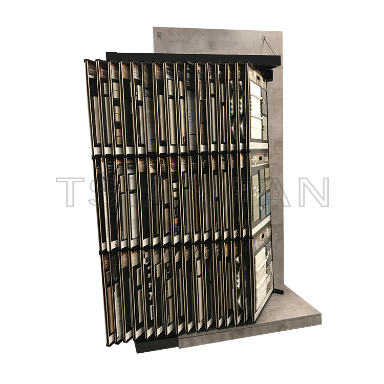 Factory direct sales exhibition hall vertical stone flip metal display frame-MF015