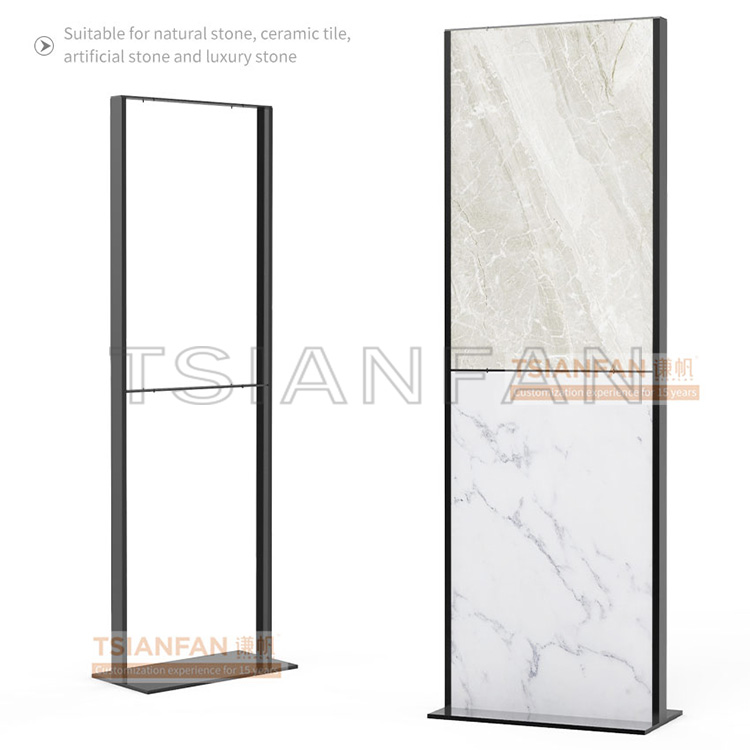 The new design rotates the ceramic tile big panel to fall the display shelf-SG1002