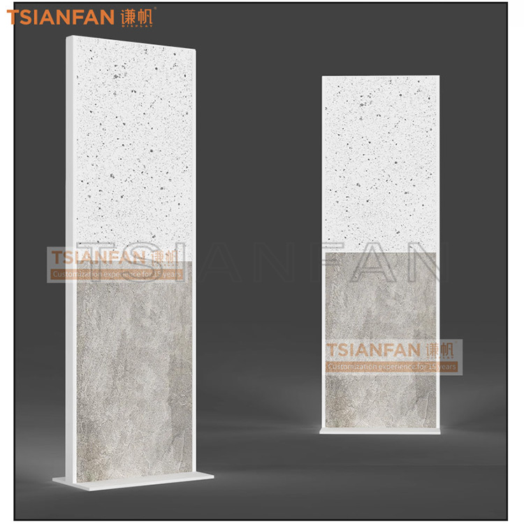 The new design rotates the ceramic tile big panel to fall the display shelf-SG1002