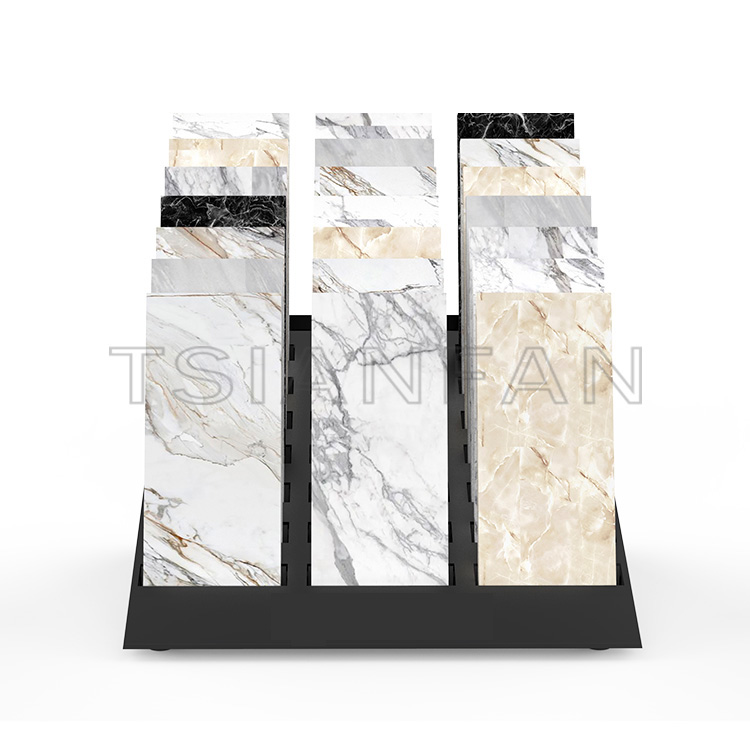 Waterfall Stone limestone metal table top display-SRT845