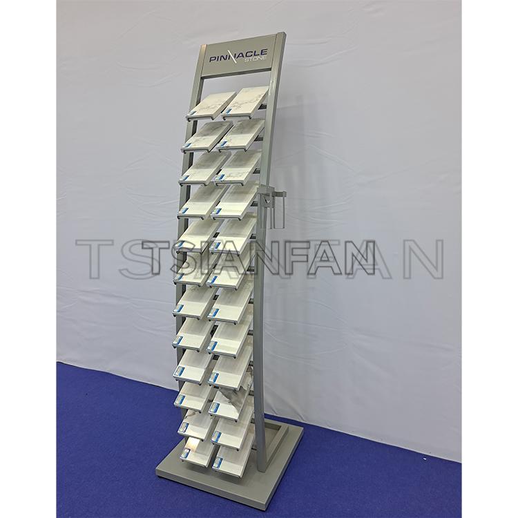 Arch quartz stone display shelf floor display sample shelf