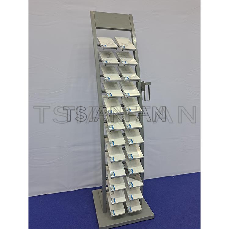 Arch quartz stone display shelf floor display sample shelf