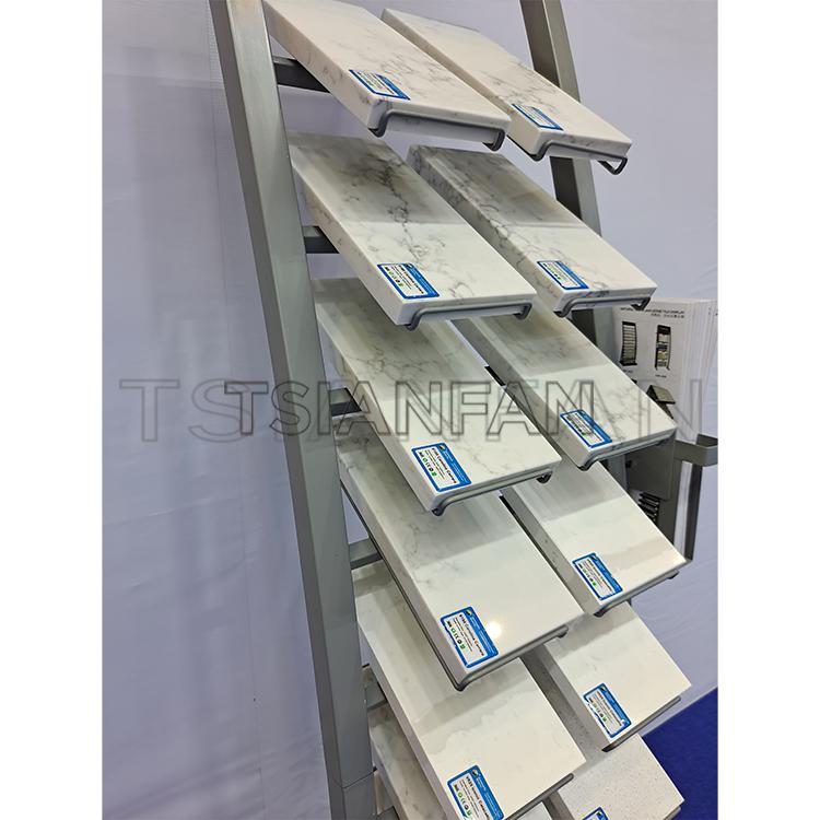 Arch quartz stone display shelf floor display sample shelf