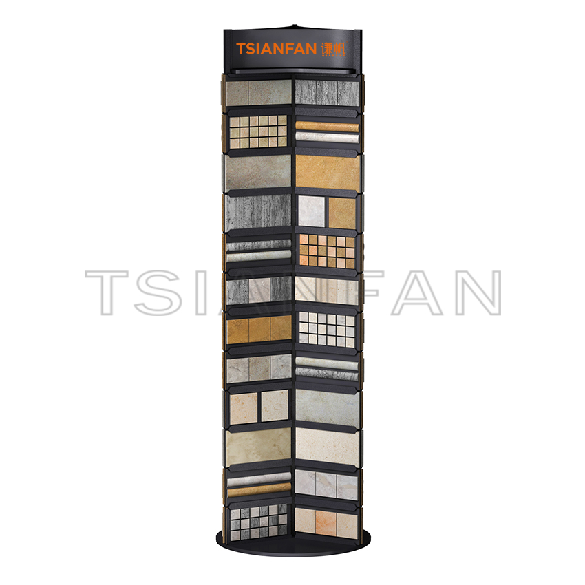 Mosaic sample rotating floor display stand