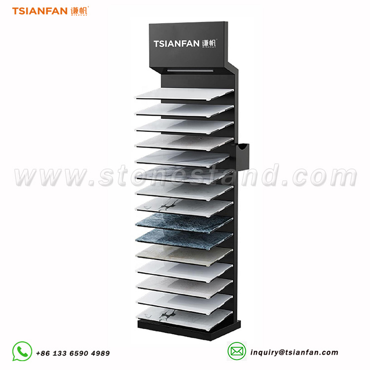  SRL930-Stock artificial stone 8-floor black matte floor display stand