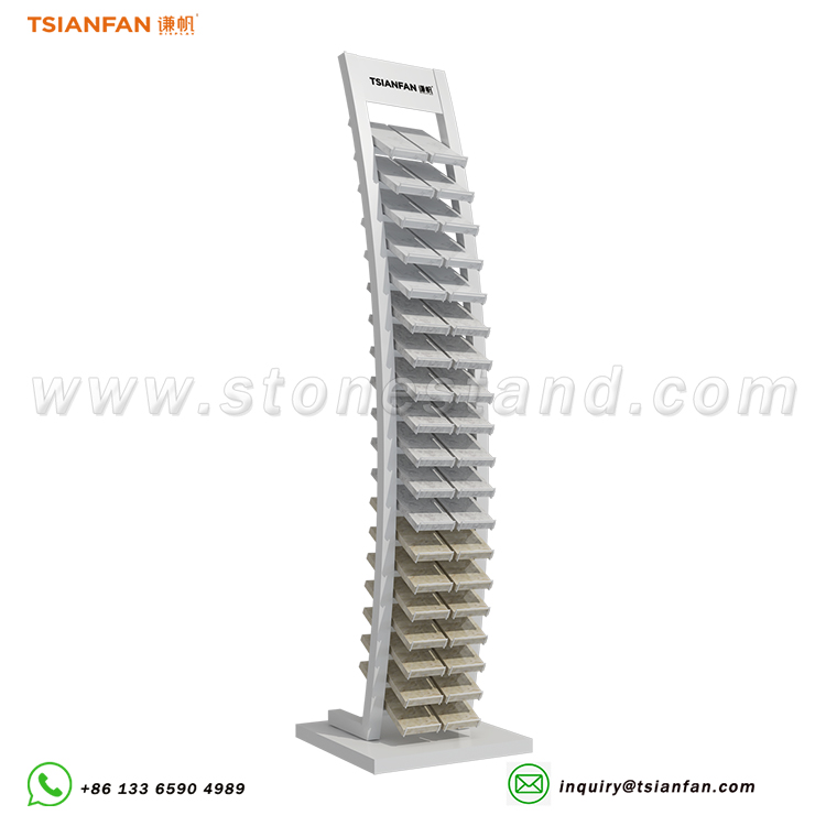 SRL017-120*300mm stone display equipment manufacturer retail spot display shelf tile floor shelf showroom