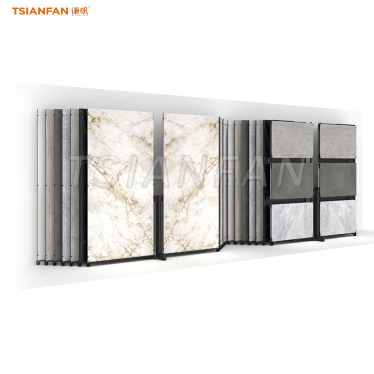 Large rock slab upright flip page display frame tile furnishings