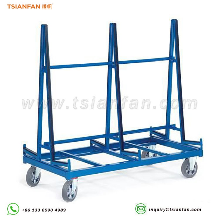 Moving marble slab rack roller granite slab rack