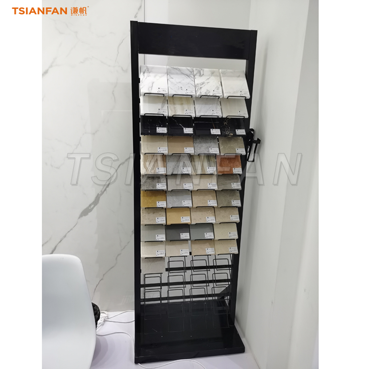 Best-selling quartz stone floor stand granite sample display stand -SRT017