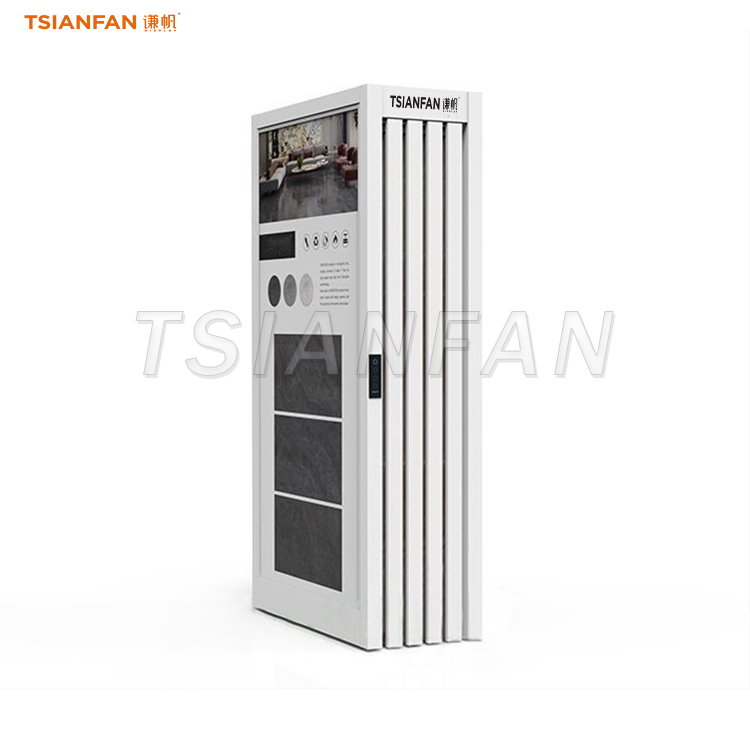 Automatic horizontal sliding frame tile large panel floor display design