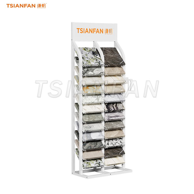 Vertical marble stone display shelves quartz slab display racks for flooring-SRL052