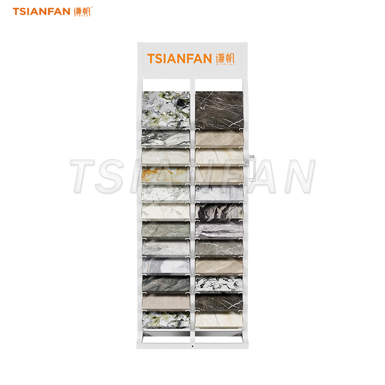 Vertical marble stone display shelves quartz slab display racks for flooring-SRL052