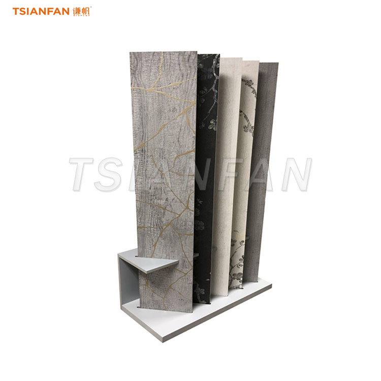 Simple wooden floor display stand MDF timber display stand