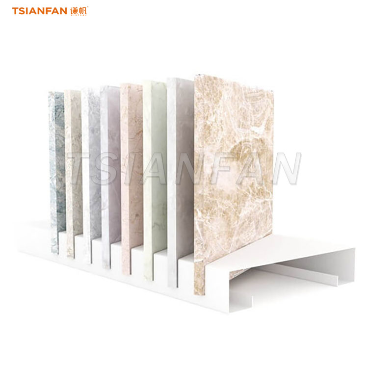 artificial stone countertop display stand slotted metal display rack