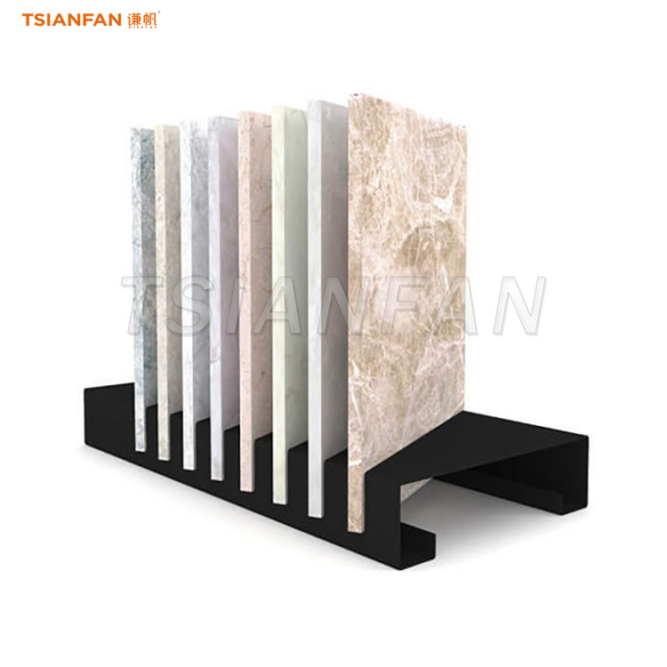 artificial stone countertop display stand slotted metal display rack
