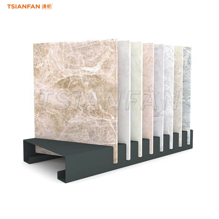 artificial stone countertop display stand slotted metal display rack