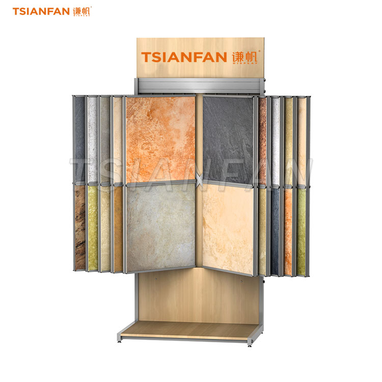flip-frame quartz stone display stand floor showroom display stands