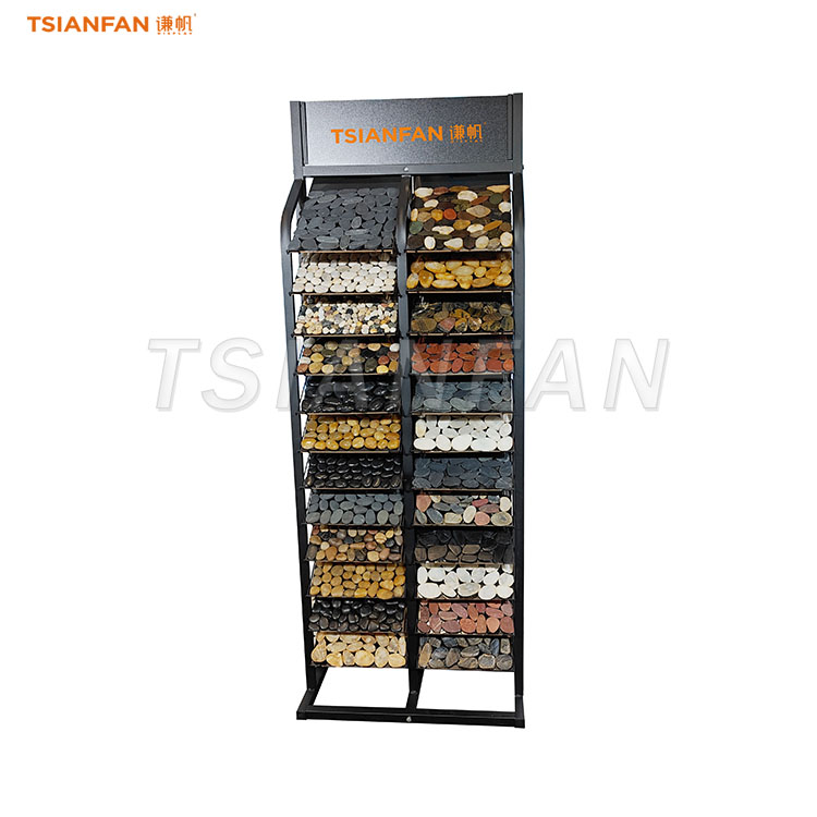 high-capacity cobbles display floor stand